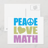 Carte Postale Peace Love Math (Devant / Derrière)