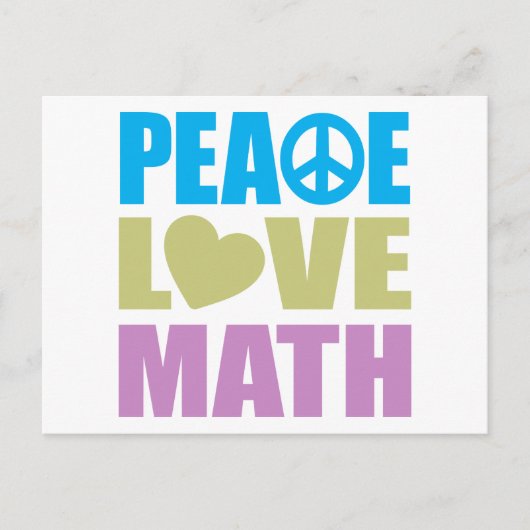 Carte Postale Peace Love Math (Devant)