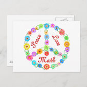 Carte Postale Peace Love Math (Devant / Derrière)