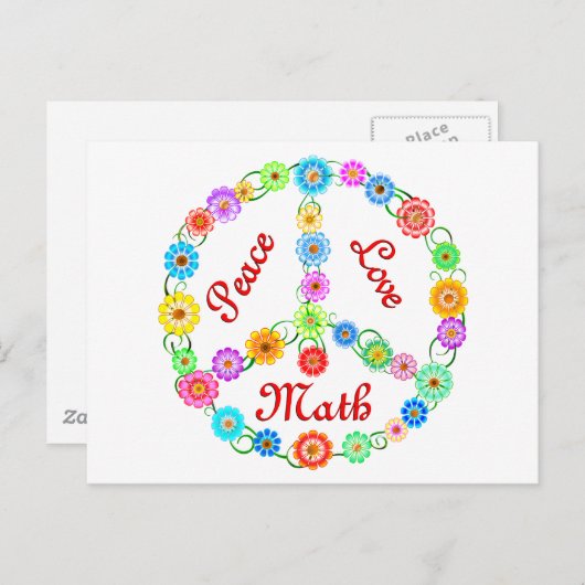 Carte Postale Peace Love Math (Devant / Derrière)