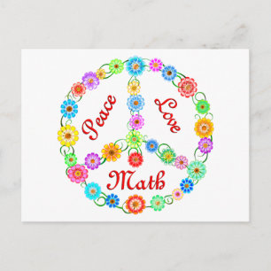 Carte Postale Peace Love Math