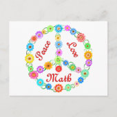 Carte Postale Peace Love Math (Devant)