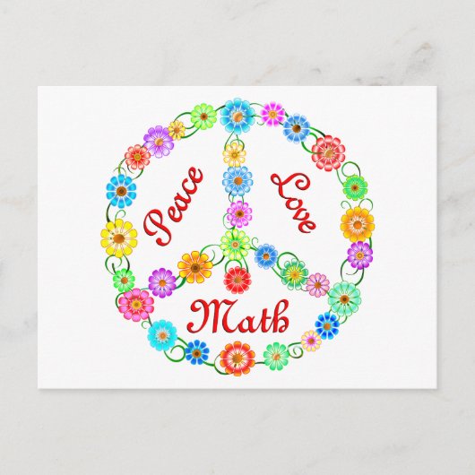 Carte Postale Peace Love Math (Devant)