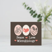 Carte postale Peace Love Microbiologie (Debout devant)