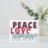Carte Postale Peace Love Music (Debout devant)