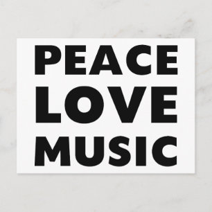 Carte Postale Peace Love Music