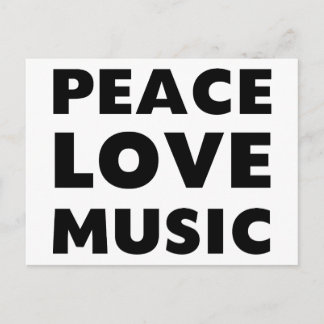 Carte Postale Peace Love Music