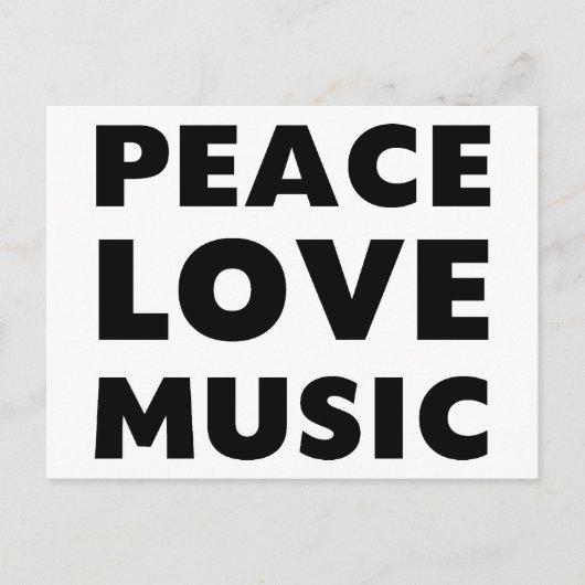 Carte Postale Peace Love Music (Devant)