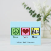 Carte Postale Peace Love Music Custom (Debout devant)