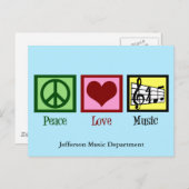 Carte Postale Peace Love Music Custom (Devant / Derrière)