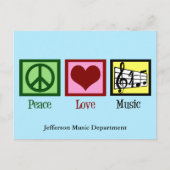 Carte Postale Peace Love Music Custom (Devant)