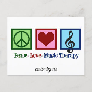 Carte Postale Peace Love Music Therapist Personnalisé