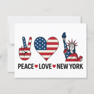 Carte Postale Peace Love New York