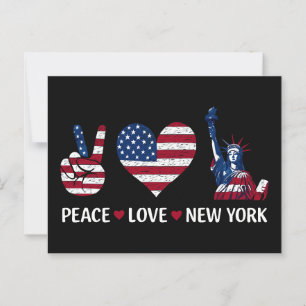Carte Postale Peace Love New York