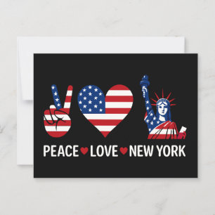 Carte Postale Peace Love New York