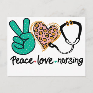 Carte Postale Peace Love Nuring