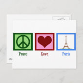 Carte Postale Peace Love Paris (Devant / Derrière)