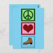 Carte Postale Peace Love Patinage sur glace (Devant / Derrière)
