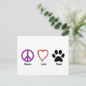 Carte Postale Peace Love Paws (Debout devant)