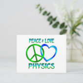 Carte Postale Peace Love PHYSICS (Debout devant)