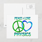 Carte Postale Peace Love PHYSICS (Devant / Derrière)