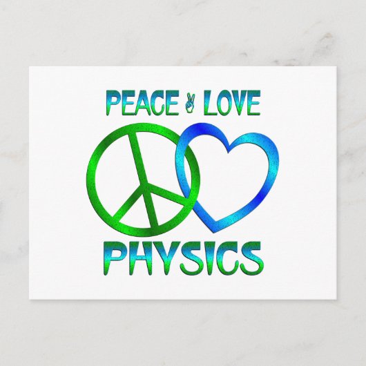 Carte Postale Peace Love PHYSICS (Devant)