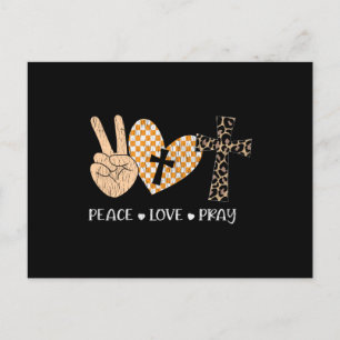 Carte Postale Peace Love Pray Thanksgiving Christmas Christian
