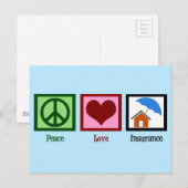 Carte Postale Peace Love Propriétaires Compagnie d'assurance (Devant / Derrière)