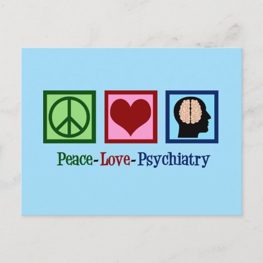 Carte Postale Peace Love Psychiatry (Devant)
