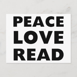 Carte Postale Peace Love Read