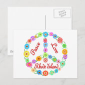 Carte Postale Peace Love Rhode Island (Devant / Derrière)