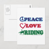 Carte Postale Peace Love Riding (Devant / Derrière)