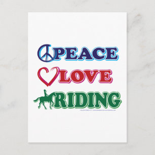 Carte Postale Peace Love Riding