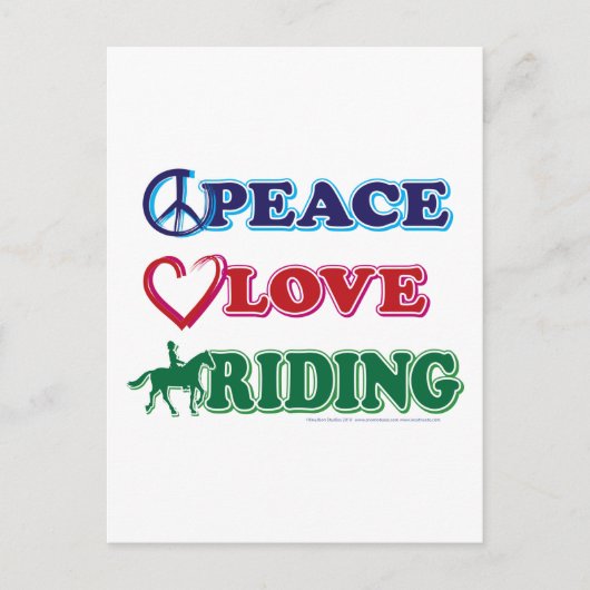 Carte Postale Peace Love Riding (Devant)