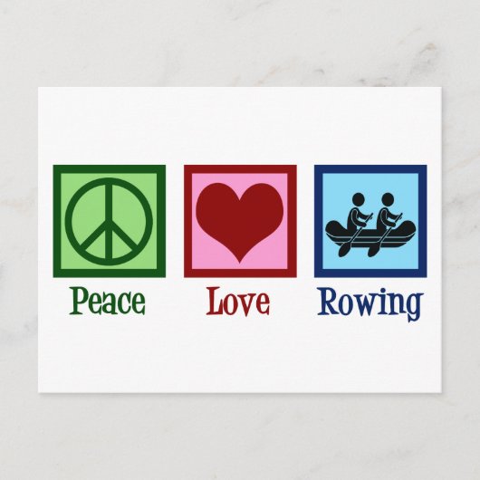 Carte Postale Peace Love Rowing Team Cute Crew Rowers (Devant)