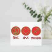 Carte Postale Peace Love Sagittarius (Debout devant)