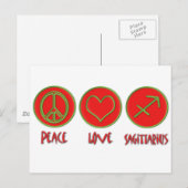 Carte Postale Peace Love Sagittarius (Devant / Derrière)