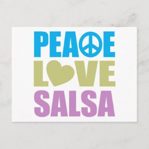 Carte Postale Peace Love Salsa