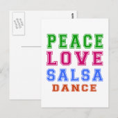 Carte Postale Peace Love Salsa Dance (Devant / Derrière)