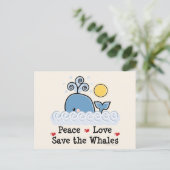 Carte Postale Peace Love Save The Whales Postcard (Debout devant)