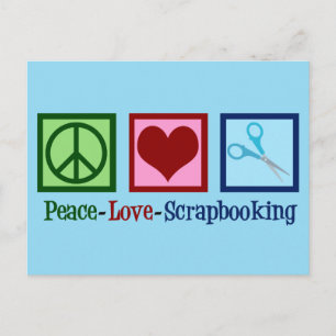 Carte Postale Peace Love Scrapbooking