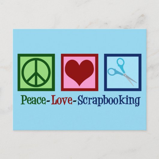 Carte Postale Peace Love Scrapbooking (Devant)