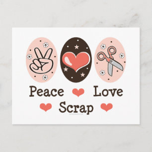 Carte Postale Peace Love Scrapbooking Postcard Papeterie