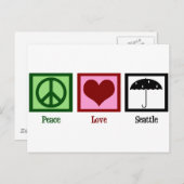 Carte Postale Peace Love Seattle (Devant / Derrière)