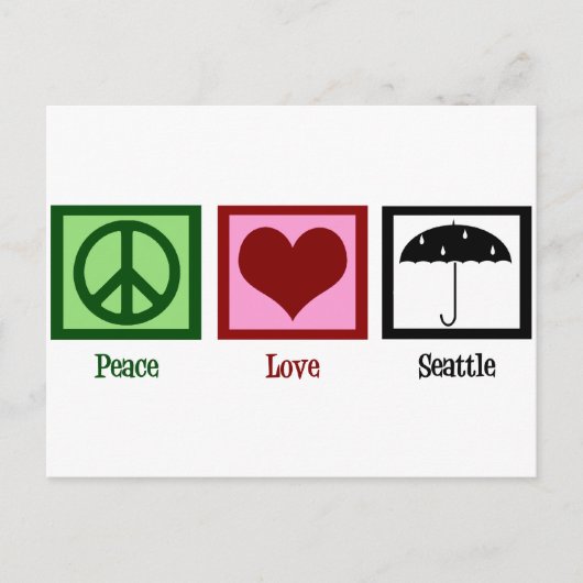 Carte Postale Peace Love Seattle (Devant)