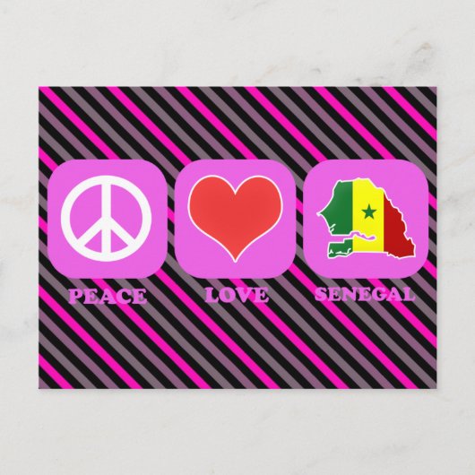 Carte Postale Peace Love Sénégal (Devant)