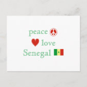Carte Postale Peace Love Sénégal Coeur et drapeau sénégalais (Devant)