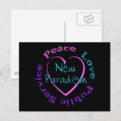 Carte Postale Peace Love Service (Devant / Derrière)