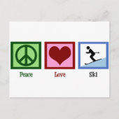 Carte Postale Peace Love Ski (Devant)