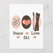 Carte postale Peace Love Ski (Devant)